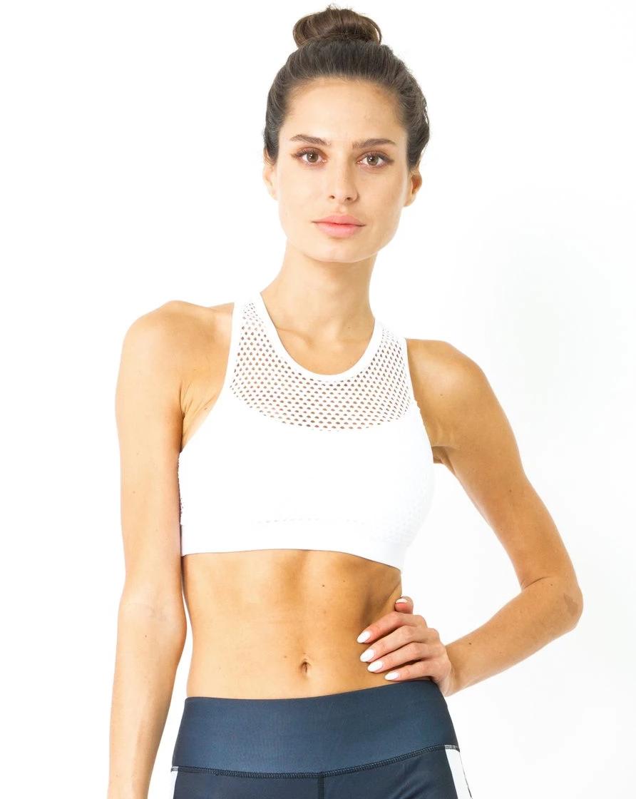 White Mesh Sports Bra - Small