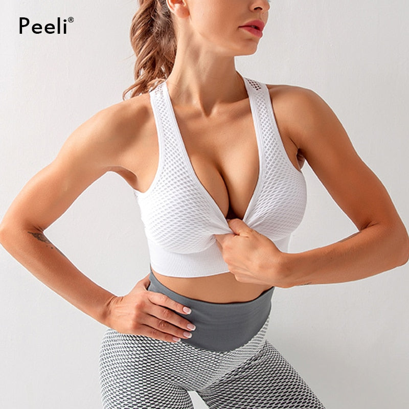 Seamless Lattice Back Sports Bra